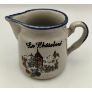 Vintage French Stoneware Creamer Pitcher Le Châtelard Design